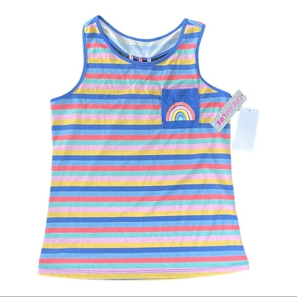 DREAM ANGELS Girls Racerback Striped Tank Top - Size 7/8 - Picture 1 of 2